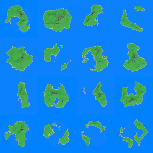Collage of procedurally generated islands